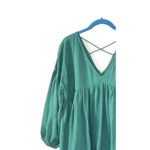 Umgee Women Small Babydoll Top Puff Sleeve Blouse Fairycore Boho Peasant Cottage